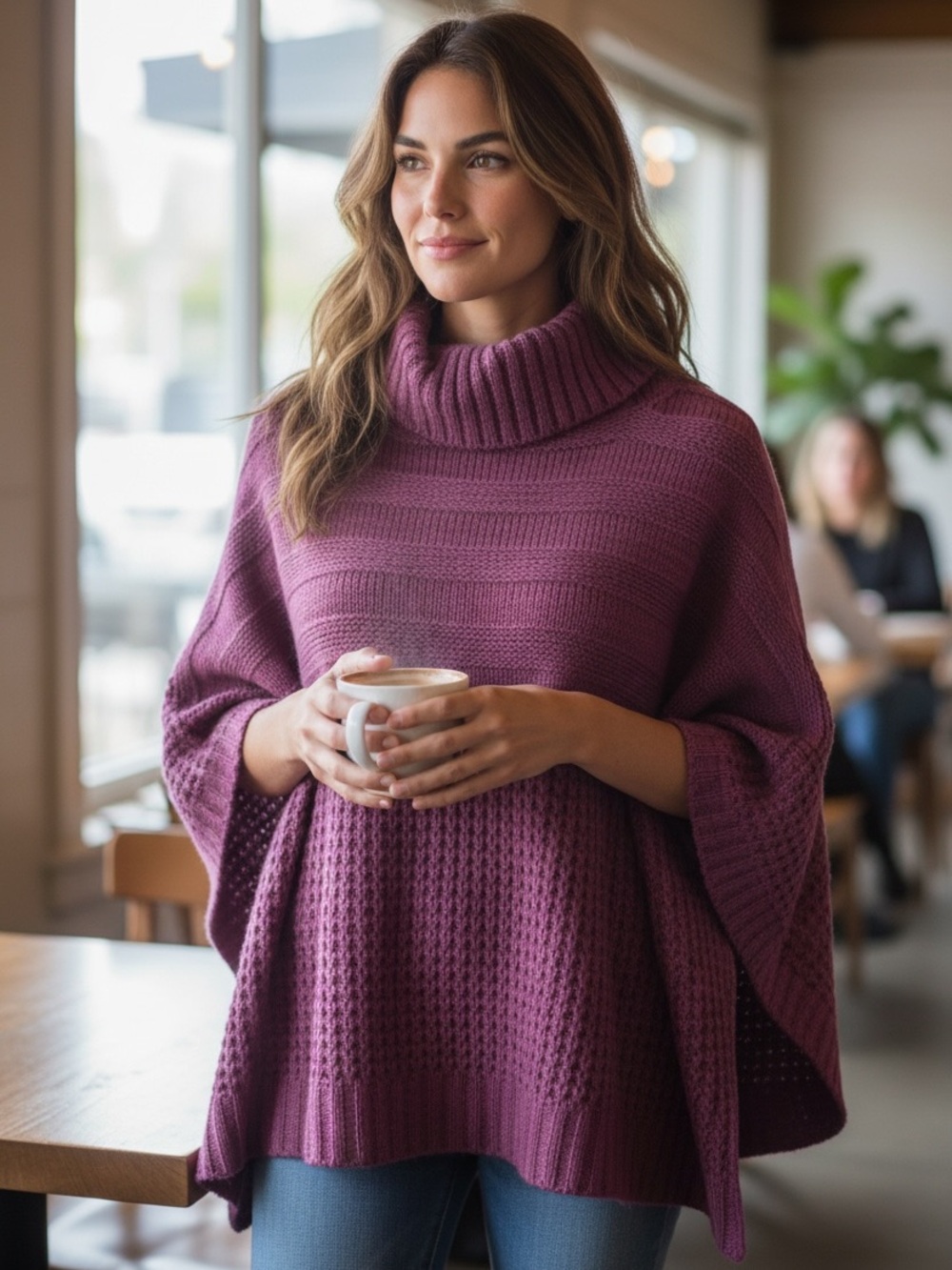 Mak by mak B merlot poncho one size
